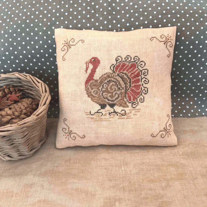 Curly Turkey cross stitch pattern
